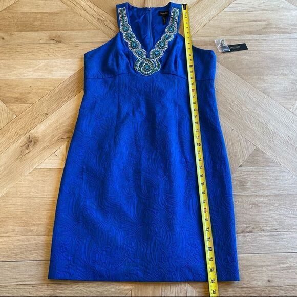 NWT!  Laundry sleeveless Tide Pool blue dress 14 - Picture 6 of 11